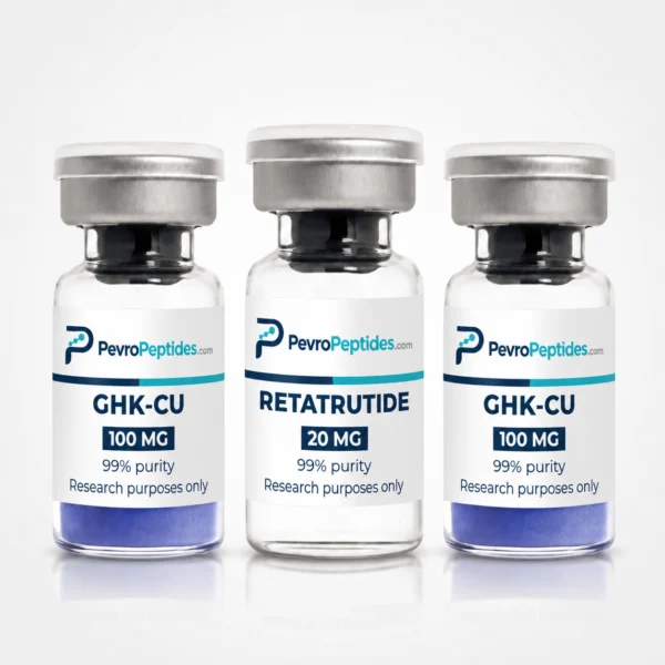 GHK-Cu + Retatrutide Bundel (100mg) — GHK-Cu 2 × 100 mg and Retatrutide 20 mg